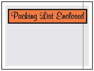 Printed Packing List Pouches 4.5" x 6"