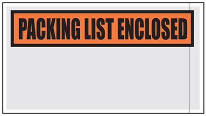 Printed Packing List Pouches 5.5" x 10"