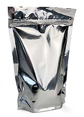 Metallized Foil-Poly Stand Up Pouches 4x6-2.5 Bottom Gusset
